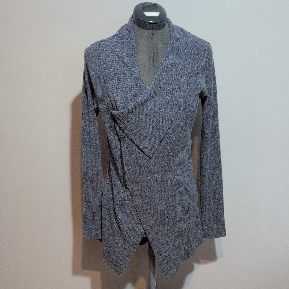 Women's Blue Drape Front Tunic